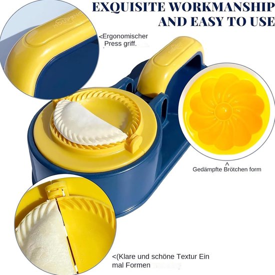 Knoedelmachine Deegpers - Vormer Pasteitjes - Snel Maaltijden Maken - Robuust Handdesign - 20 x 11.5 x 25.5 cm - Donkerblauw — afbeelding 2
