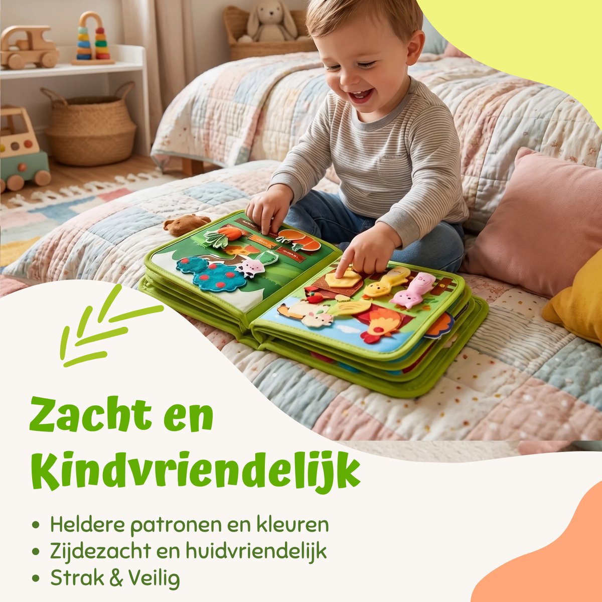 Homeblend Boerderij Knisperboekje - Sensorisch Speelgoed - Montessori - Vanaf 1 Jaar - Fijne Motoriek - Reisspeelgoed - 20 Activiteiten - Dierenspeelgoed - Nederlands Speelgoed - Speelgoed 1 2 3 4 jaar — afbeelding 6