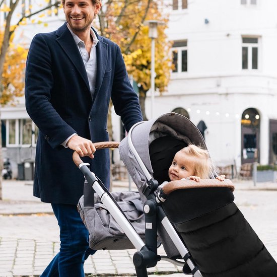 Voetenzak Kinderwagen - Baby slaapzak - Warmte buiten - Afneembaar en wasbaar - 90 x 42 cm - Zwart — afbeelding 2