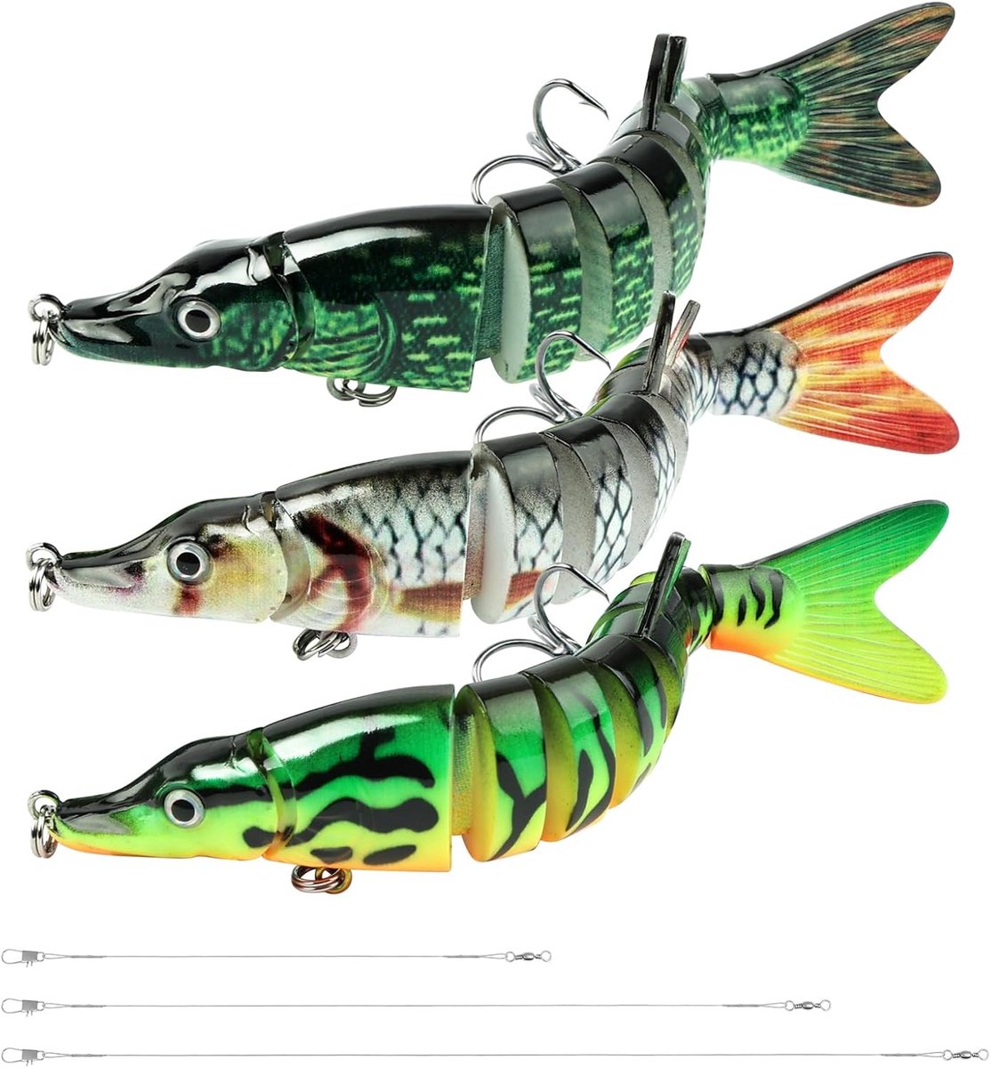 Vis Aas Set - Kunstaas Vissen - Vissen in Zoutwater - Realistisch Zwemgedrag - 3 Stuks 13CM - Zilver