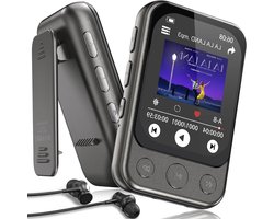 64GB MP3 Player Bluetooth 5.3 with Clip and Speaker, Sports Music Player with Touch Screen and Buttons, Independent Volume Control, FM Radio, Voice Recording, Expandable to 128GB