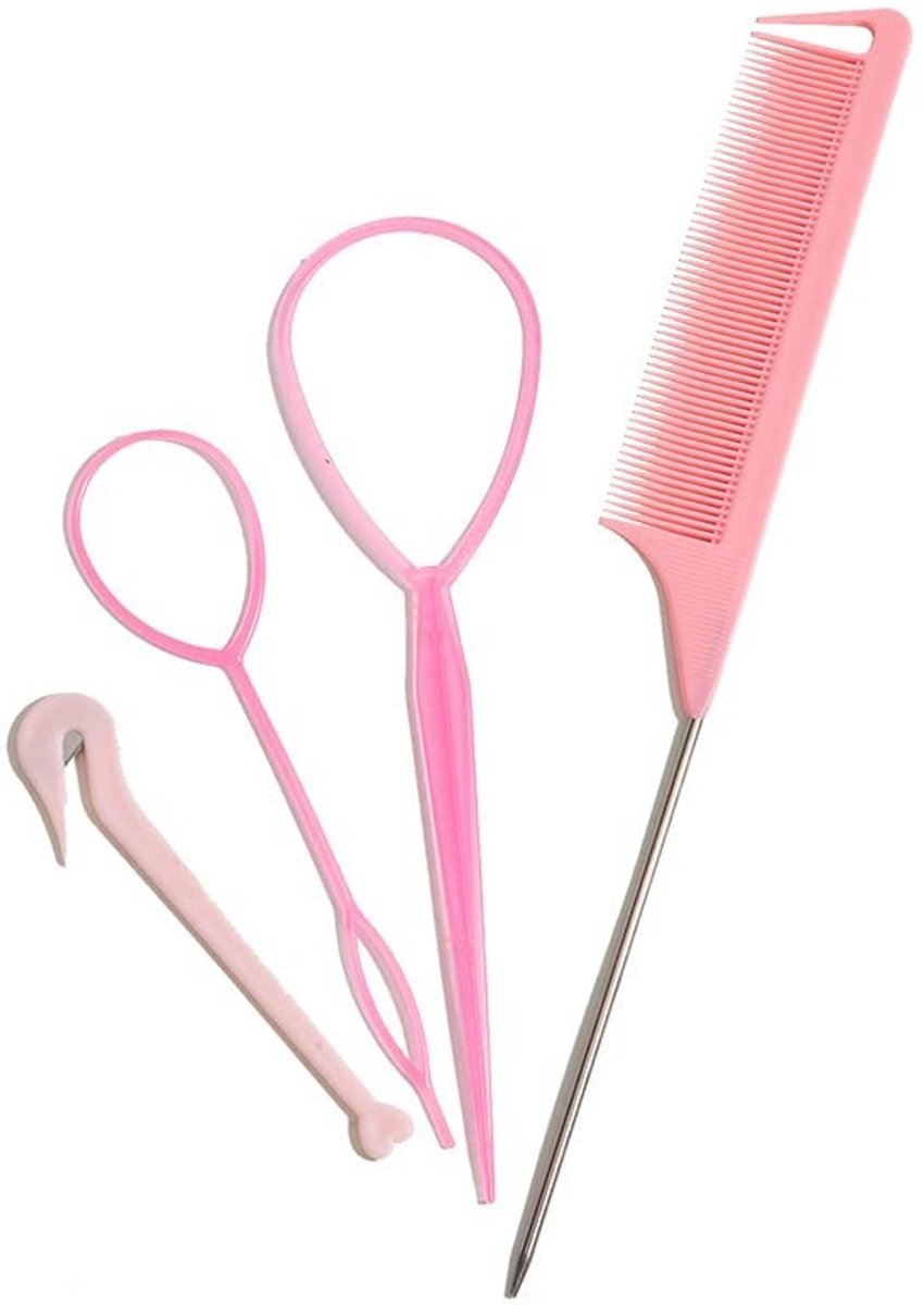 Dailygoods- Haarstyling Tool Kit - Haarstylingkam - Vlechtlussen - Rubberband Cutter - Lichtgewicht - Sterk en duurzaam - Haarvlechtset