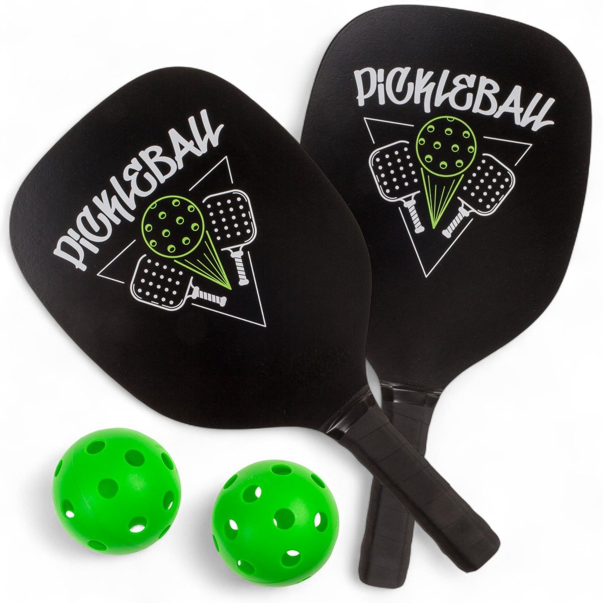 Dailygoods- Pickleball Racketset - 2 Rackets - 2 Ballen - Geschikt voor Beginners - Lichtgewicht - Afmeting 19,3 x 39,5 cm - Pickleball Set