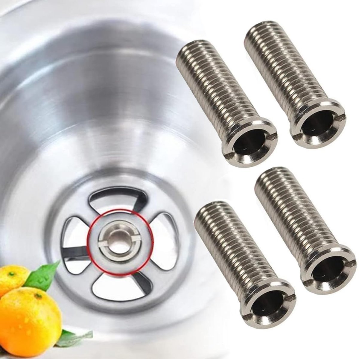 Dailygoods- Holle Schroef 4 Stuks M12 × 25 mm - Roestvrij Staal - Afvoerventiel - Keuken - Universeel - Duurzaam en Schokbestendig - Afvoerschroef