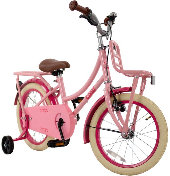 2Cycle Transportfiets 16 inch (4-6 jaar) Meisjesfiets Roze - Met Zijwieltjes en Voordrager van 2Cycle — afbeelding 4