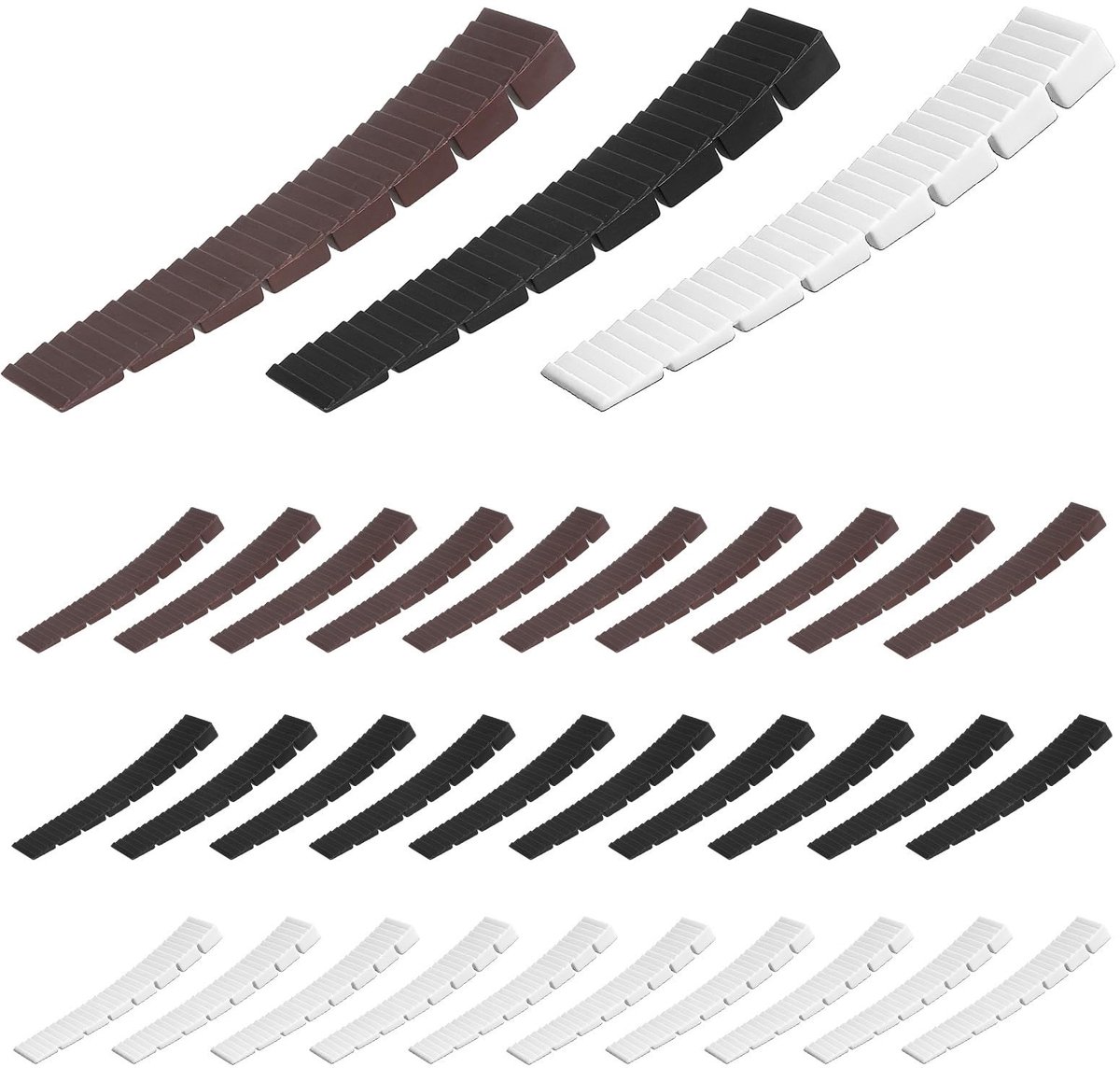 Dailygoods- Meubelwiggen 60 Stuks - Kunststof Onderlegwiggen - Nivelleringsonderleggers - Compensatiewiggen - Kleine Wiggen - Duurzaam Materiaal