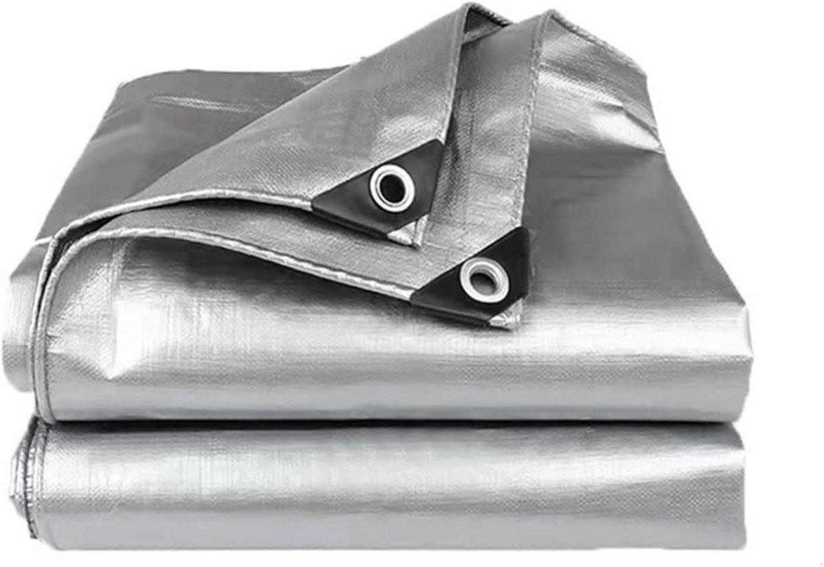 Dekzeil - Regendoek Luifel - Buiten Beschermen - Versterkte Rand - 3x3m - Zilver Groen