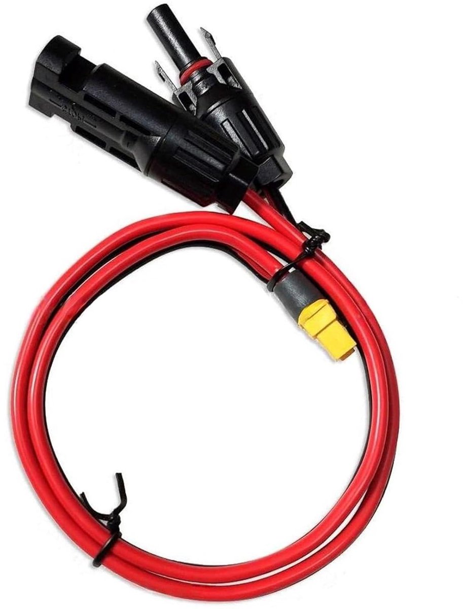 Zonne-aansluitkabel - XT60 Kabel - Energie Opladen - Verdikt Koper - 5 Meter - Zwart