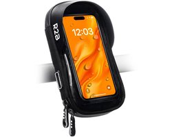 R2B Telefoonhouder Fiets Waterdicht - Ook voor Scooter & Motor - Gsm Houder Fiets - Fietshouder - Fiets Telefoonhouder - Smartphone Houder Fiets - Fiets Accessoires - Zwart - Phone Holder Bike