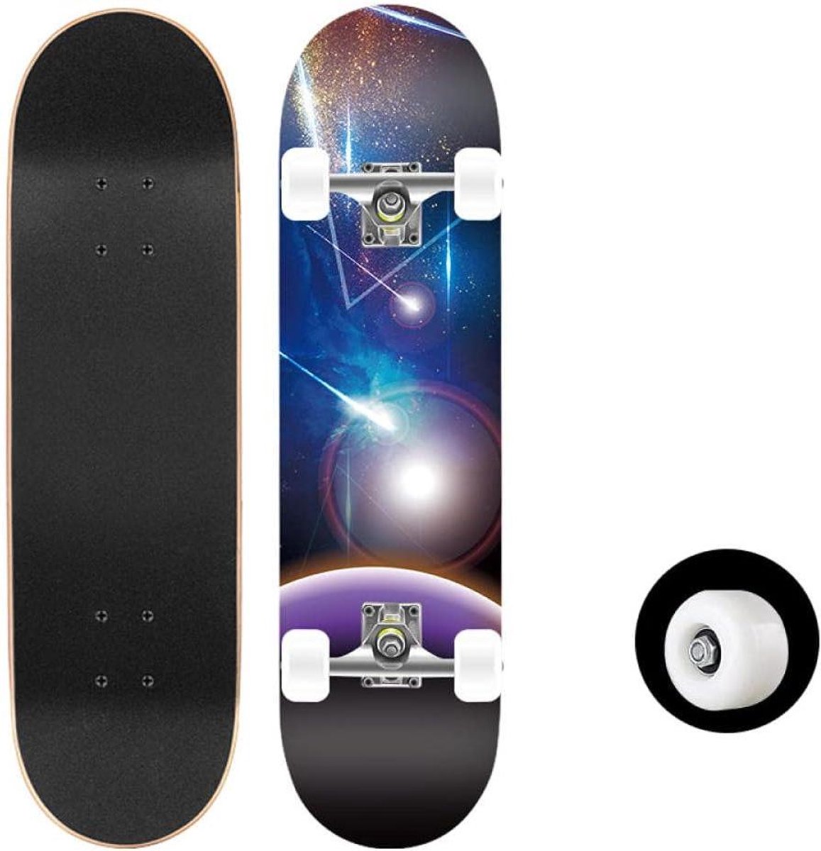 Skateboard Compleet Trick Longboard Outdoor Entertainment Dubbel Kick Deck 80×20 cm Galaxy Earth