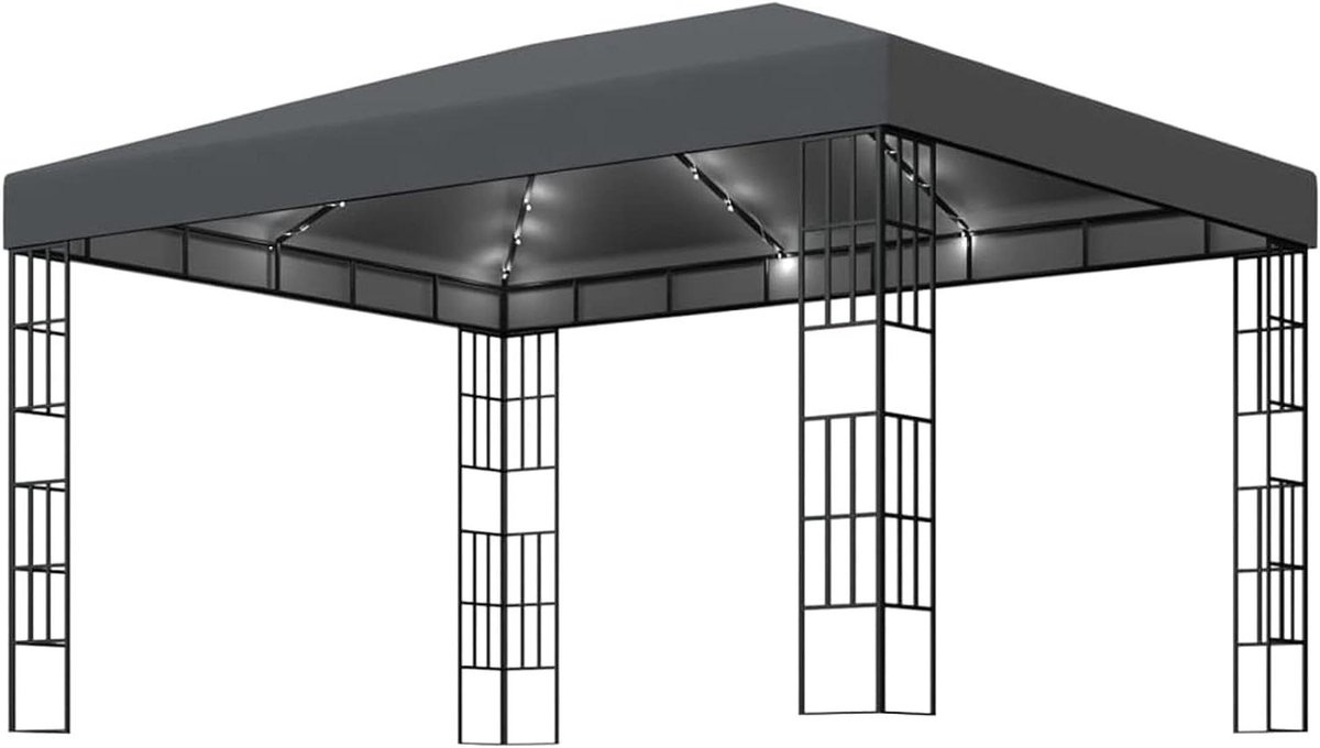 Tuinpaviljoen - Feesttent Overkapping - Buitenfeestjes Organiseren - Ventilatie Dak - 3 x 4 meter - Antraciet