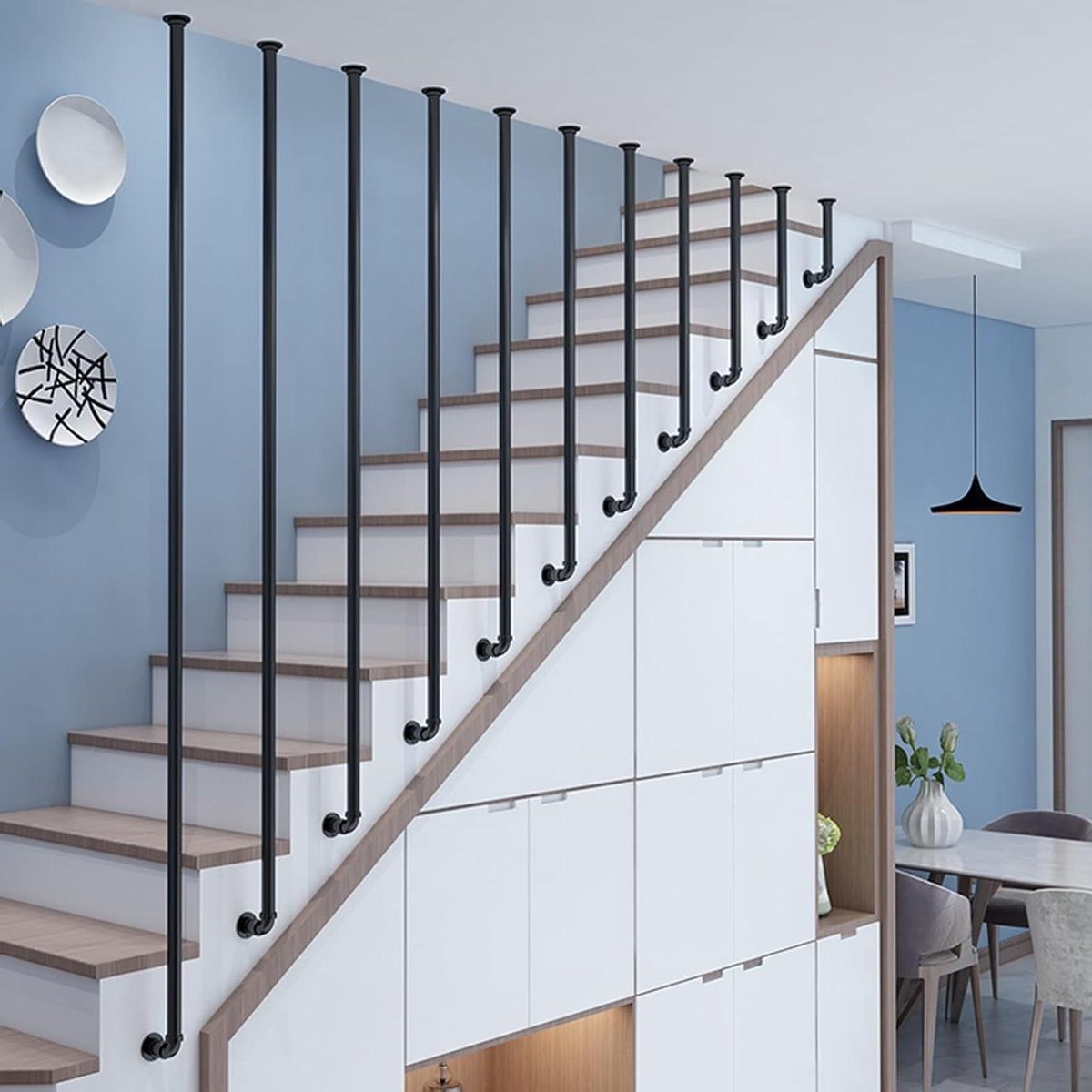 Leuning Trap - Handgreep Balustrade - Veilig Traplopen - 200 Pond Belasting - 150 cm - Zwart