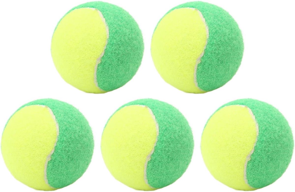 Tennisballen Set - Oefenballen Elastisch - Sport Entertainment - Krasbestendig Materiaal - 5 Stuks 6cm - Groen