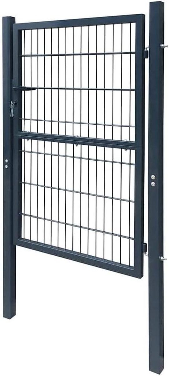 Tuinpoort Enkel - Moderne Hekpoort - Tuin Afbakenen - Gepoedercoat Staal - 100 x 120 cm - 