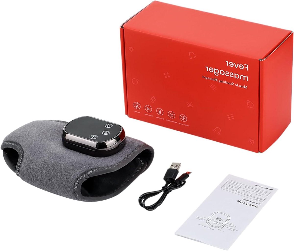 Voet Massager - Verwarming Apparaat - Spierherstel - Verstelbare Compressie - 18.2 x 5.8 cm - Grijs