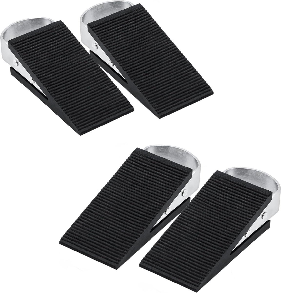 Deurstopper Set - Deurwiggen - Deuren Open Houden - Antislip Onderkant - 4 Stuks 12cm - Zwart