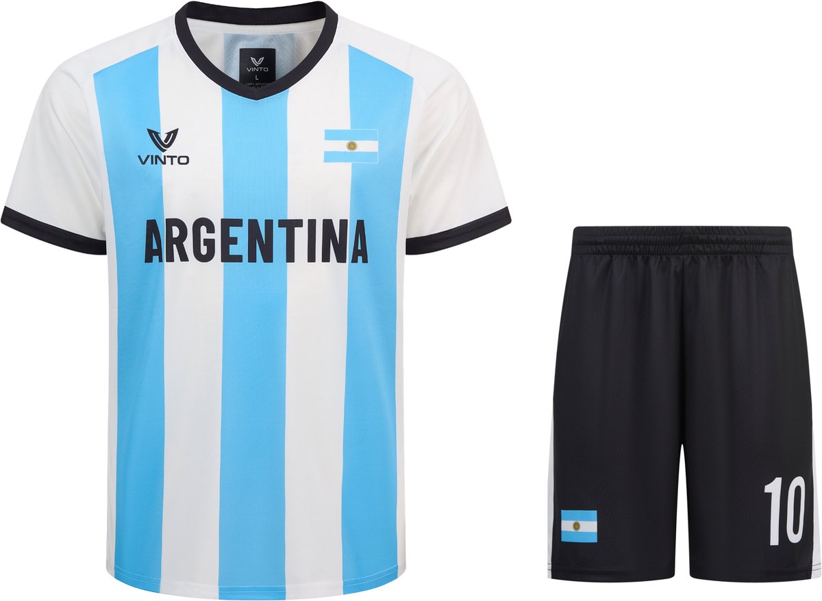 Vinto Argentinië Shirt en Broek voor Heren - Voetbal Tenue - Voetbalshirt Argentina - WK 2026 - Argentinië - Maat L