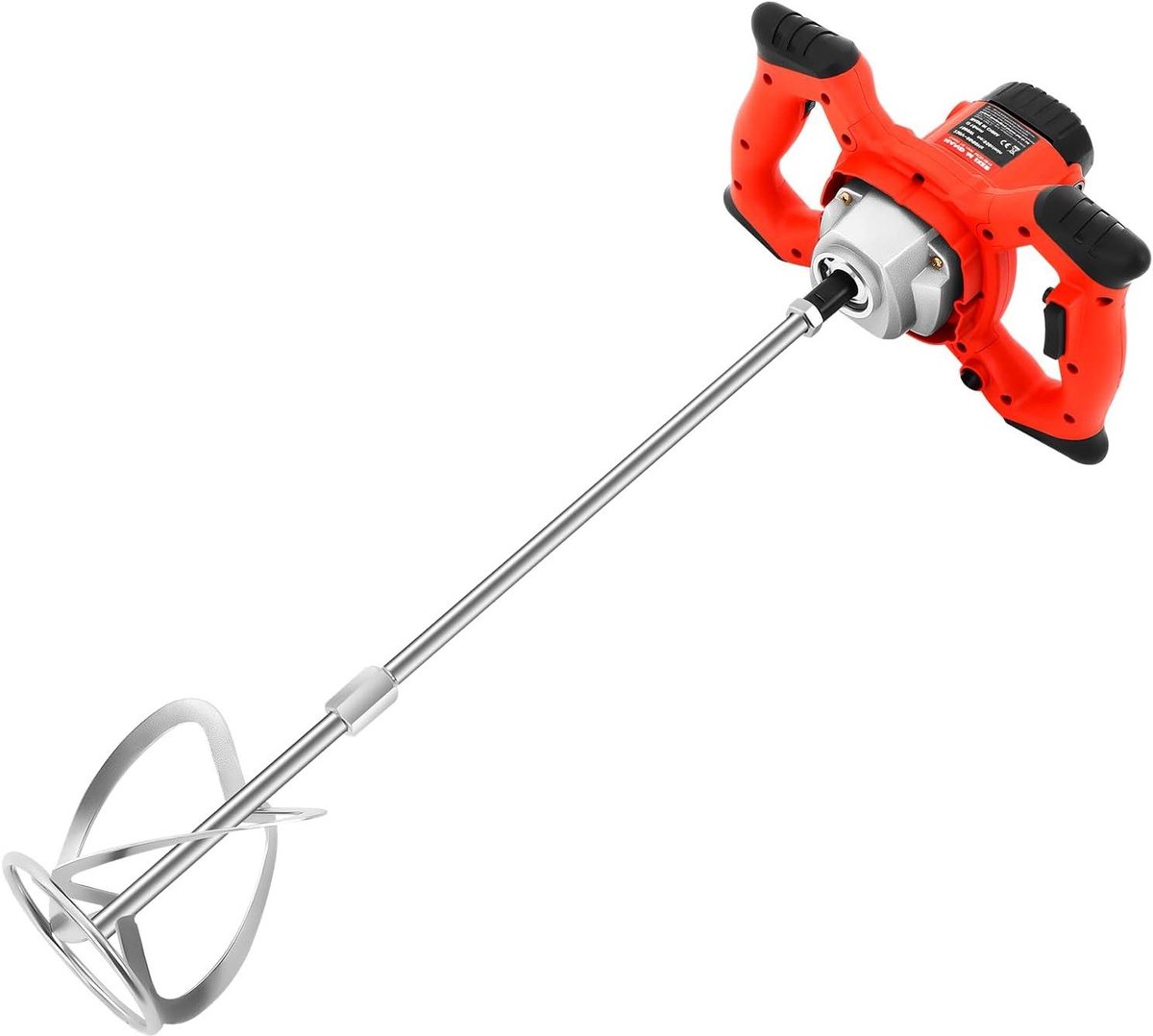 Betonmixer - Mortelmixer - Gips Verf Cement Mixen - 6 Snelheden Instelbaar - 1500 Watt - Rood