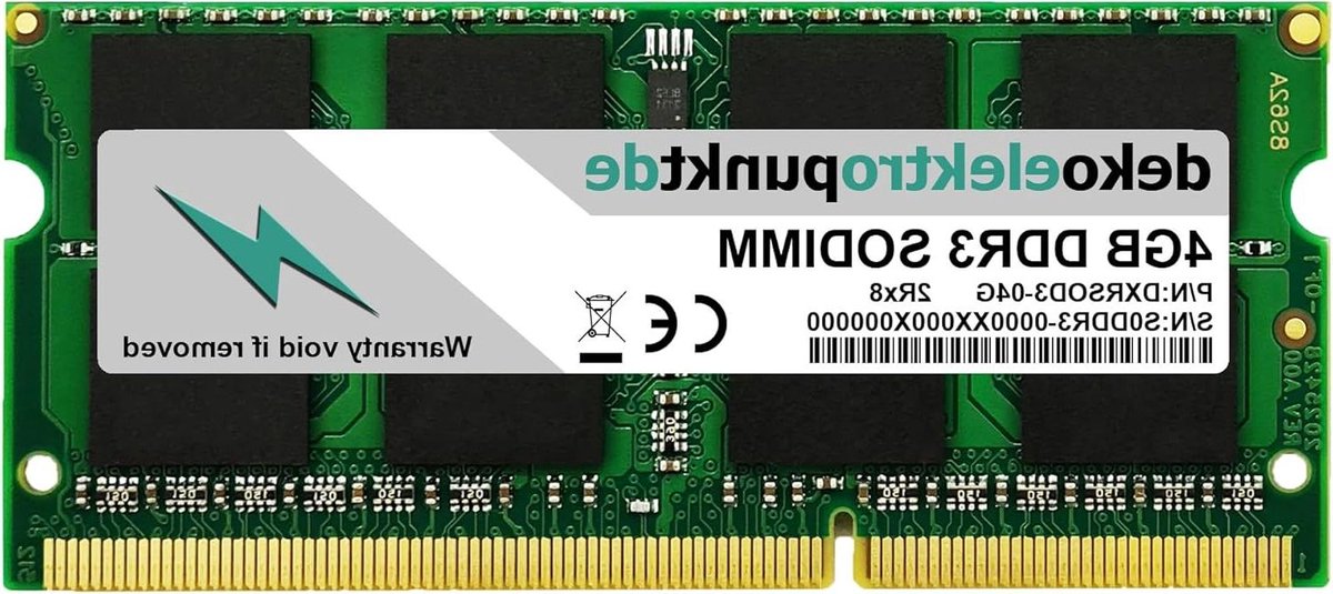 Werkgeheugen - RAM module - Laptop upgrade - DDR3 technologie - 4 GB - Groen