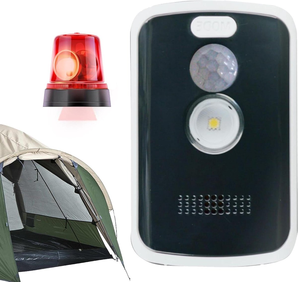 Bewegingsmelder Alarm - Draagbaar Melder - Veiligheid Buiten - 125 dB Hoog Volume - 3.7x8.3x3.7 cm - Wit