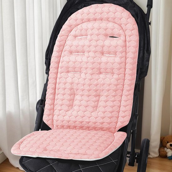 Kinderwagen Zitje - Wandelwagen Inzet - Babycomfort Reizen - Omkeerbaar Alle Seizoenen - 36x64 cm - Roze — afbeelding 3