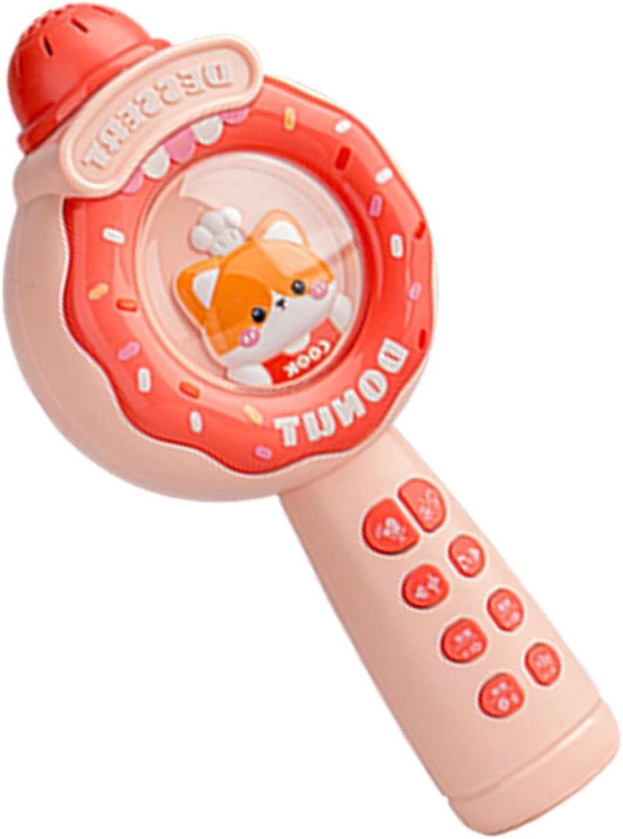 Cartoon Microfoon - Draadloze Zang - Kinderen Amuseren - Opnamefunctie Ingebouwd - USB Oplaadbaar - Roze