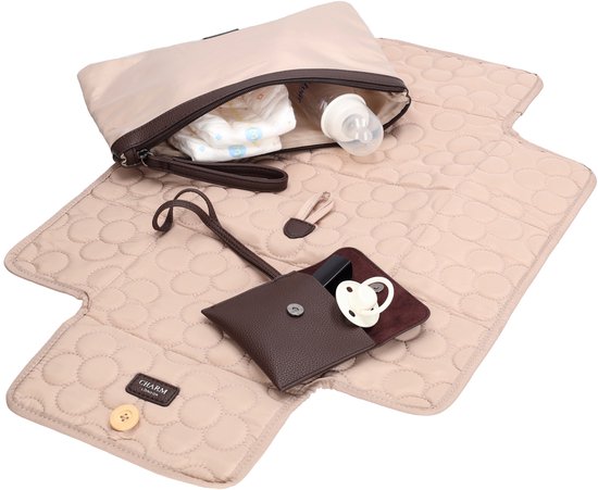 Charm London Bond Luiertas - Verzorgingstas Baby - Inclusief Verschoningsmatje - Etui - Verstelbare Schouderband - Donkerbruin van Charm London — afbeelding 4