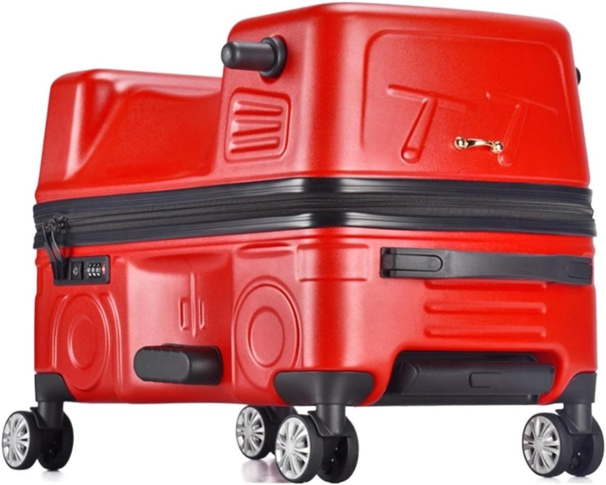 Reis Koffer - Kinder Trolley - Vakantie Vervoer - Uniek Autodesign - 24 inch - Rood