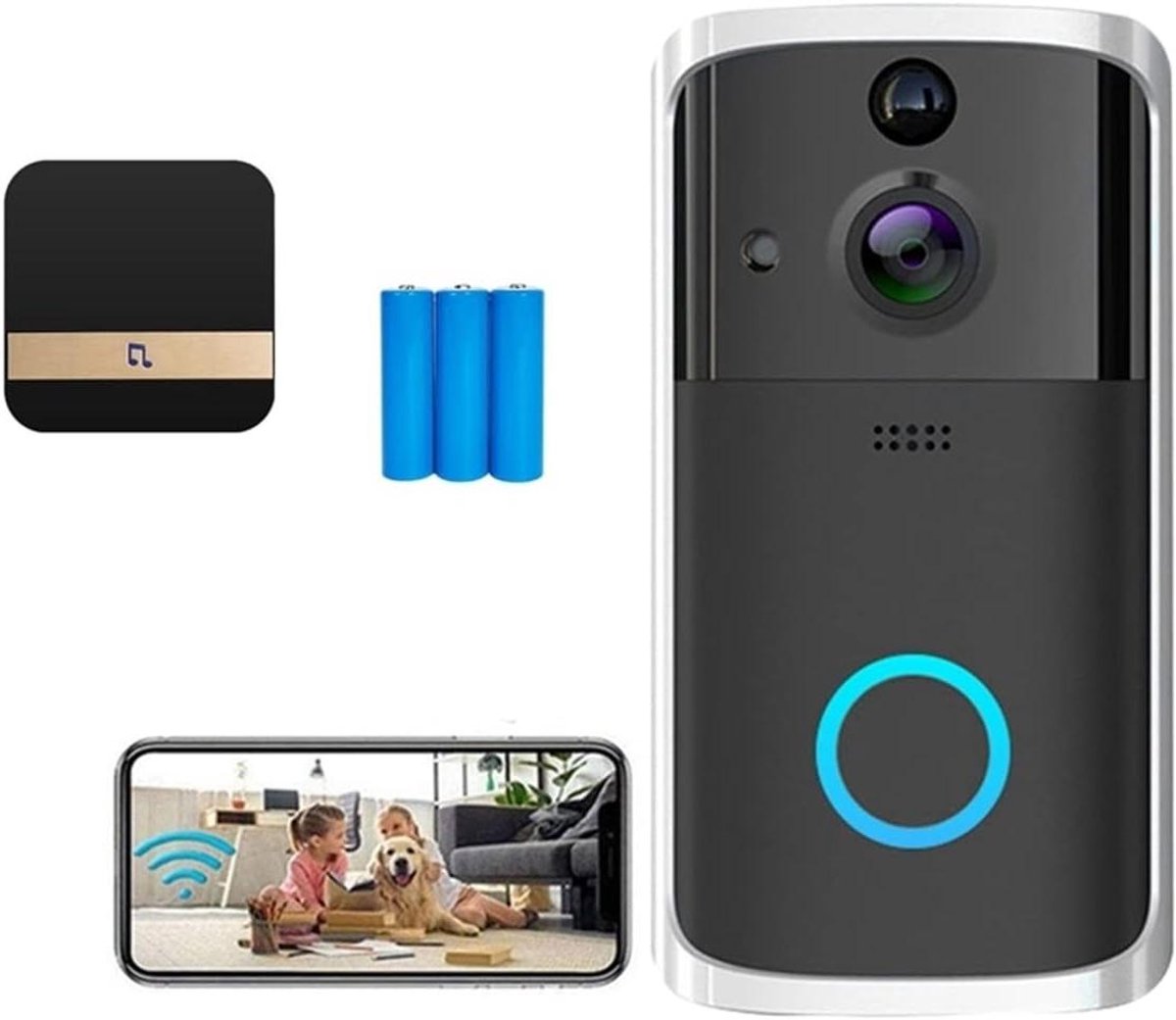 Video Doorbell Video Doorbell Wireless Doorbell Smart Camera Door Phone Intercom with Motion Detection Waterproof for Home Security (Nero)