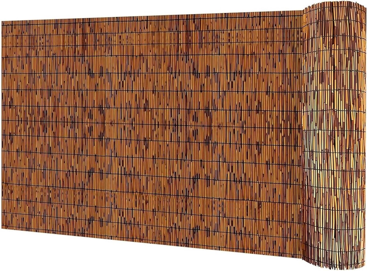 Rietmat Tuinafscheiding - Bamboe Scherm - Privacy Creëren - Natuurlijk Materiaal - 150x800cm - Bruin