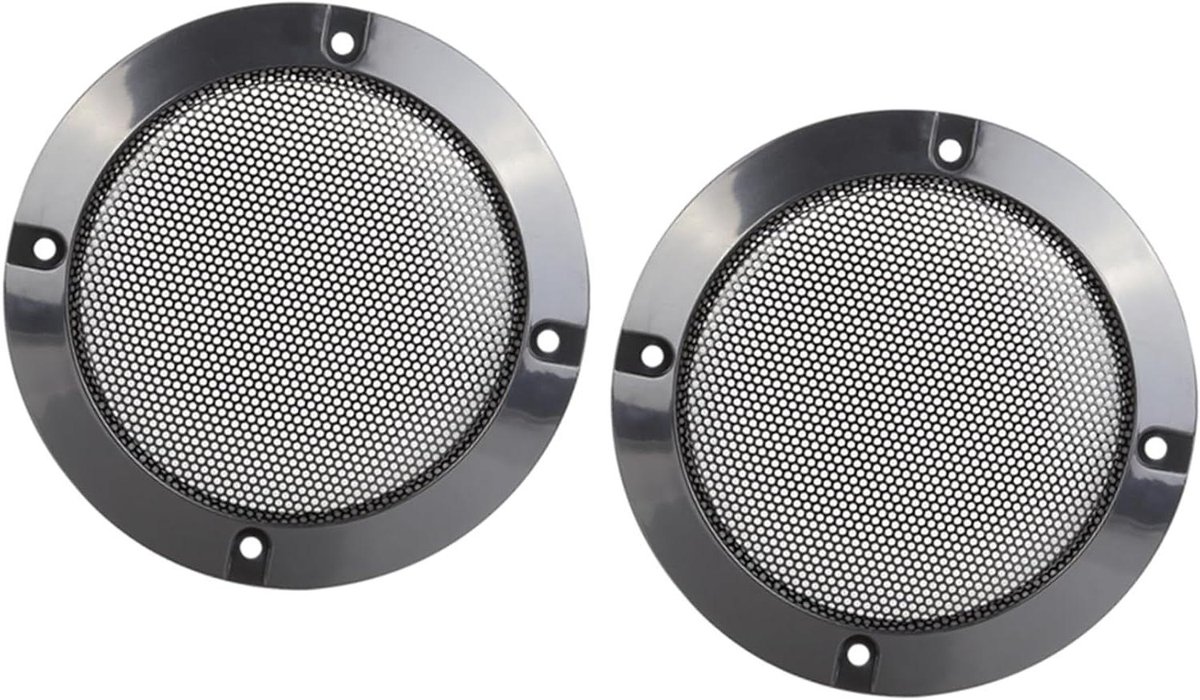 Luidspreker Afdekking - Grill Set - Audio Bescherming - Robuuste Constructie - 4 Inch Diameter - Zwart
