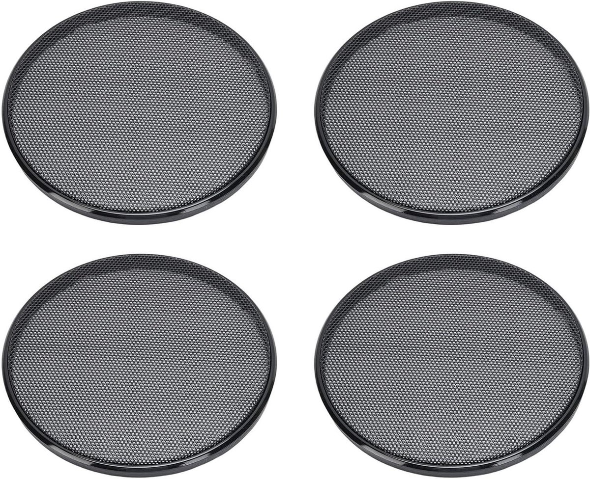 Luidsprekergrillafdekking - Beschermende gaasafdekking - Audio Bescherming - Koudgewalst staal - 149 mm buitendiameter - Zwart