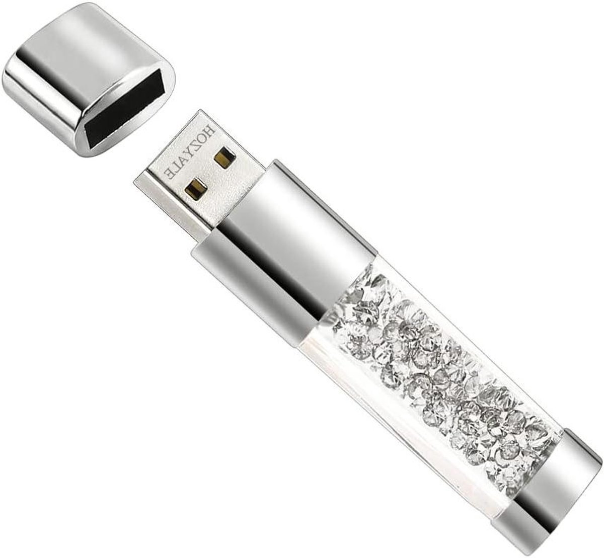 USB Stick - Geheugenstick Data - Bestanden Opslaan - Kristal Design - 32 GB - Wit