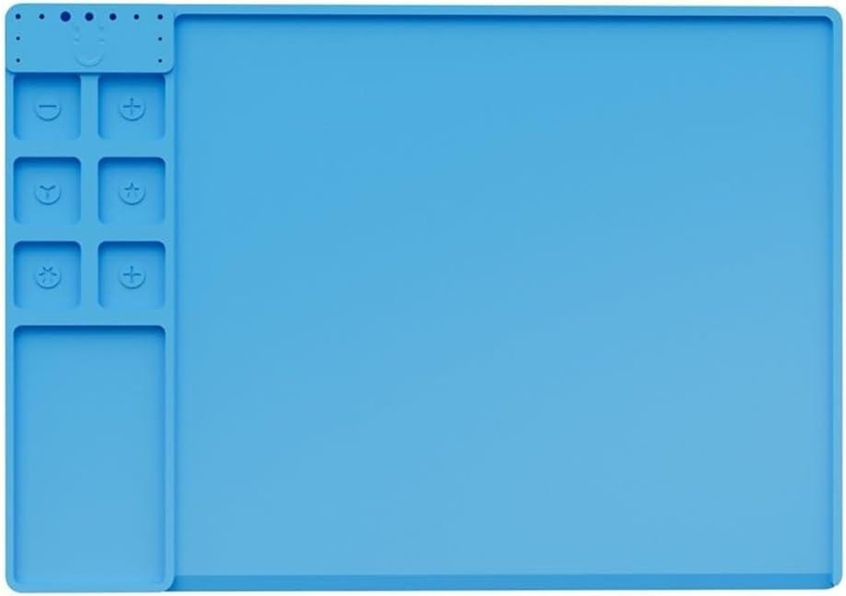 Soldeerwerkmat - Reparatiepad Siliconen - Elektronica Reparatie - Hittebestendig Antistatisch - 50x35 cm - Blauw