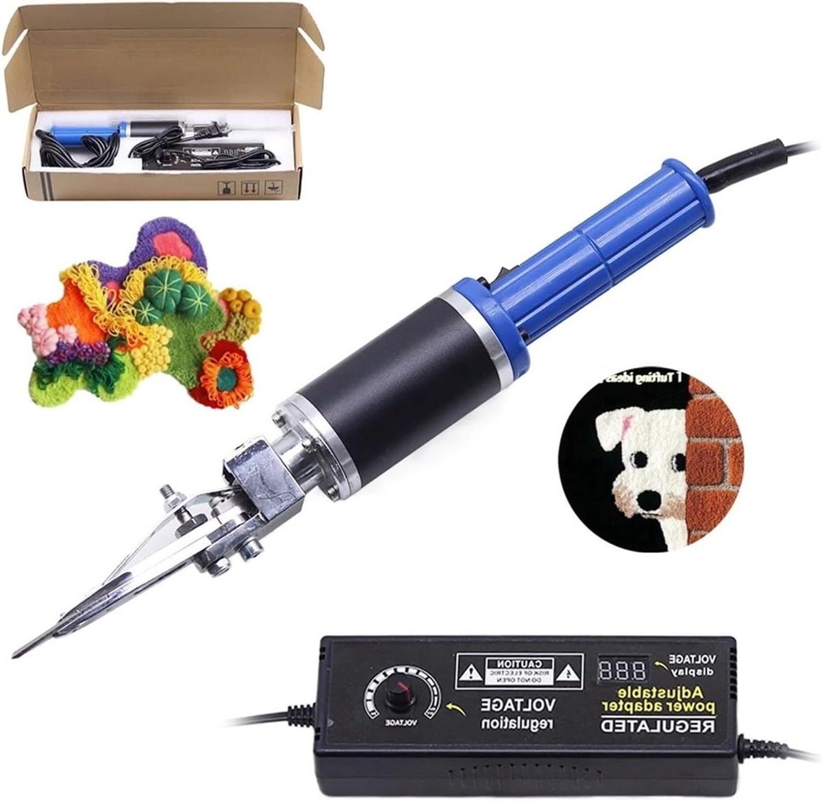Elektrische Tapijtschaar - Graveerschaar Trimschaar - Tapijt Tuften - Ergonomisch Handvat - 3000W - Zwart