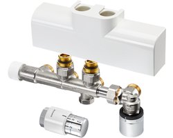 Oventrop Multiblock designaansluitset T-RTL + SH 1/2x3/4euro chroom