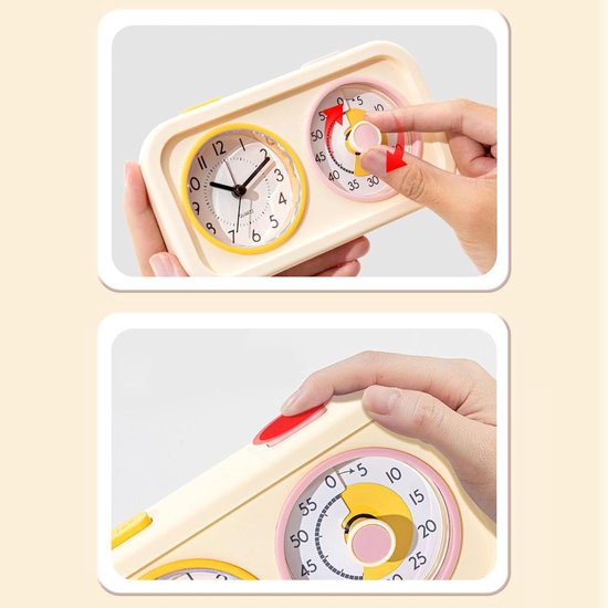 Visuele Timer - Kinder Timer Keuken - Studie Planning - Stil Alarm Nachtlicht - 17.2 x 9.8 cm - Geel — afbeelding 3