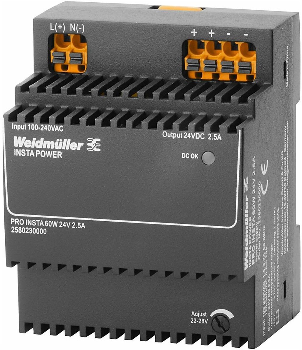 Weidmüller 2580230000 Schakelnetvoeding 24 V/DC 2.5 A 60 W Inhoud 1 stuk(s)