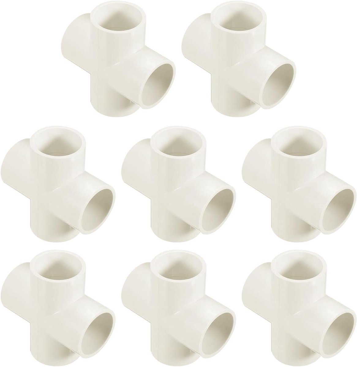 PVC Kruisstukken - Buishulpstukken - Tuinstructuur Bouwen - Hoge Slijtvastheid - 8 Stuks - Wit