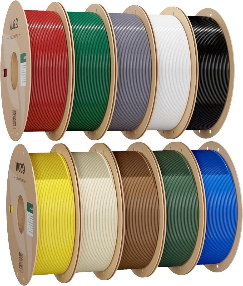 3D Printer Filament - PLA Plus Spoelen - Hobby Projecten Maken - Hoge Hardheid - 10 Kilogram Set - Meerdere Kleuren