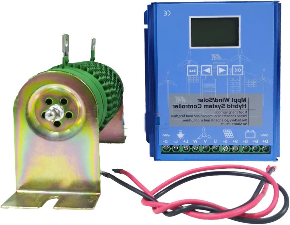 Hybride Laadcontroller - Wind Zonne Regulator - Off-grid Energie - MPPT Laadtechnologie - 12V-48V - Zilver