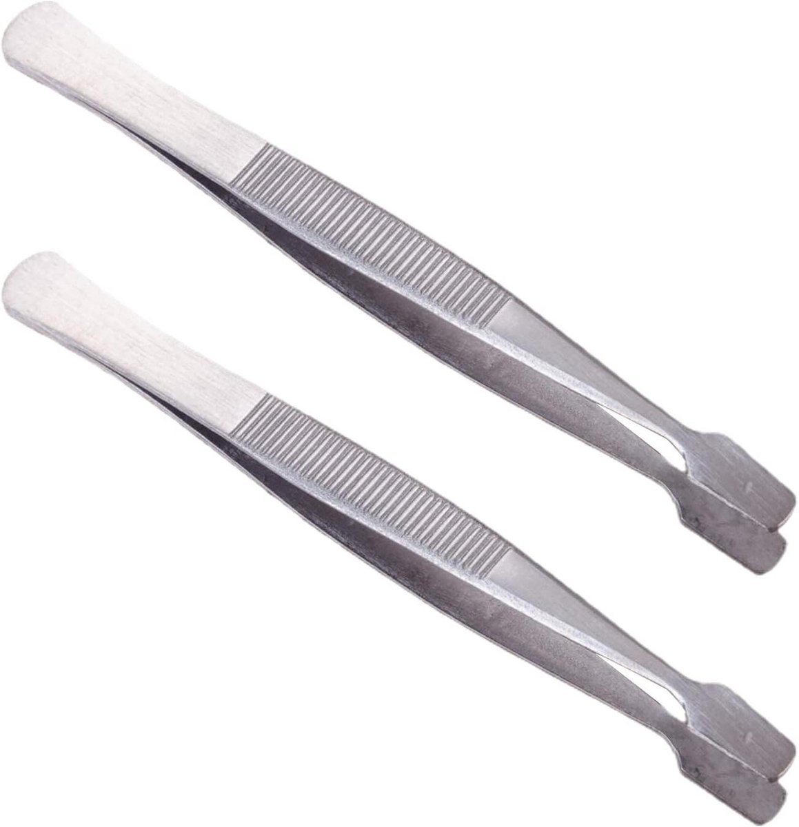 Pincet Set - Kleine Tang - Delicate Objecten - Schuine Grip - 10.5 cm - Zilver