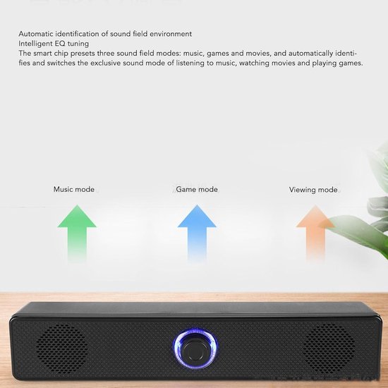 Computer Speakers - Soundbar PC - Thuisbioscoop Geluid - Draadloos of Bedraad - 31.5 cm Lengte - Zwart van Merkloos — afbeelding 5