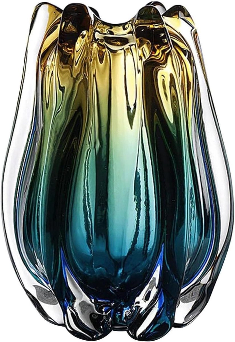 Bloemenvaas Glas - Decoratieve Vaas - Huisdecoratie - Verdikt Materiaal - 12x12x24 cm - Transparant