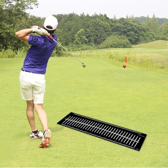 Golf Trainingshulp - Oefenmat Swing - Golfswing Verbeteren - Opvouwbaar Ontwerp - 3 Meter Lijn - Groen van GOLF — afbeelding 3