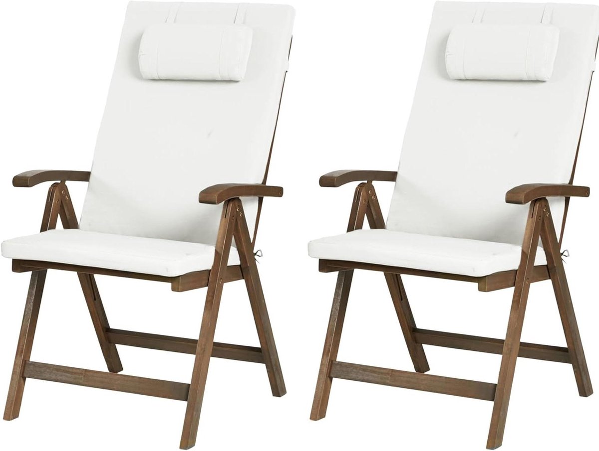 Tuinstoelen Set - Buitenstoelen Hout - Loungen en Relaxen - Verstelbare Rugleuning - 2 stuks - Bruin