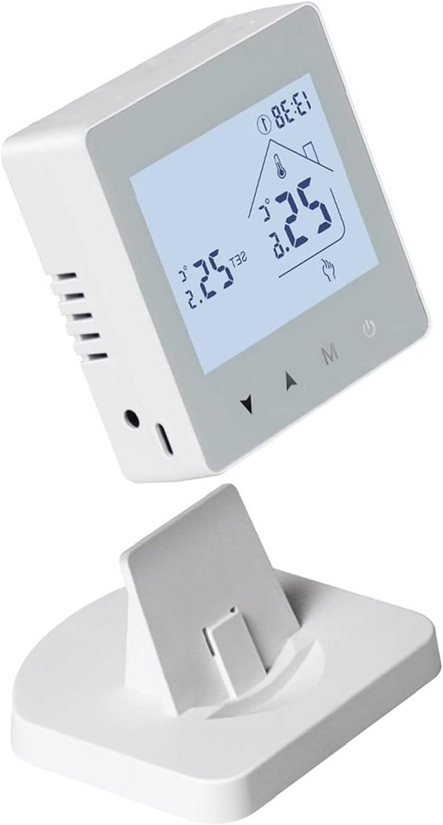 Slimme Thermosta - Verwarming Regelaar - Energie Besparen - App & Voice Bediening - 86x86mm - Wit