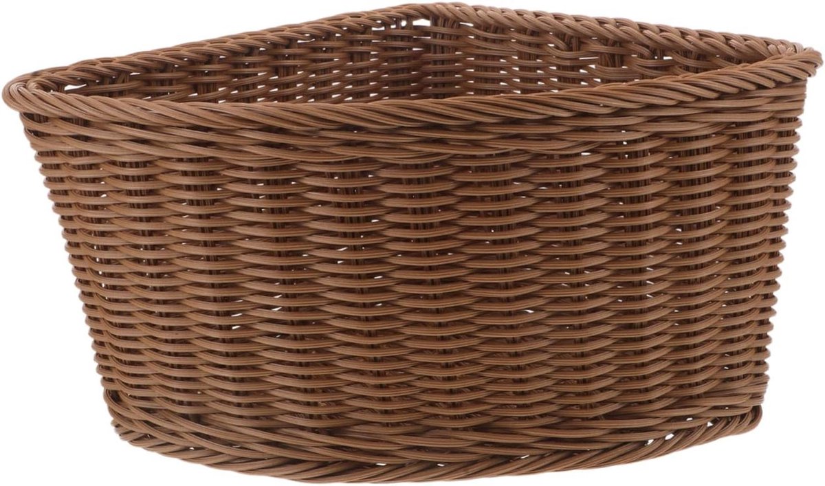 Hoek Opbergmand - Geweven Organizer - Ruimte Besparen - Ventilatorvormig Design - 35.5 x 26.5 x 16 cm - Lichtbruin