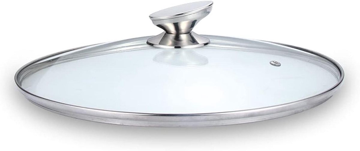 Pannendeksel Glas - Universeel Deksel - Koken en Sudderen - Met Stoomgat - 22 cm - Helder