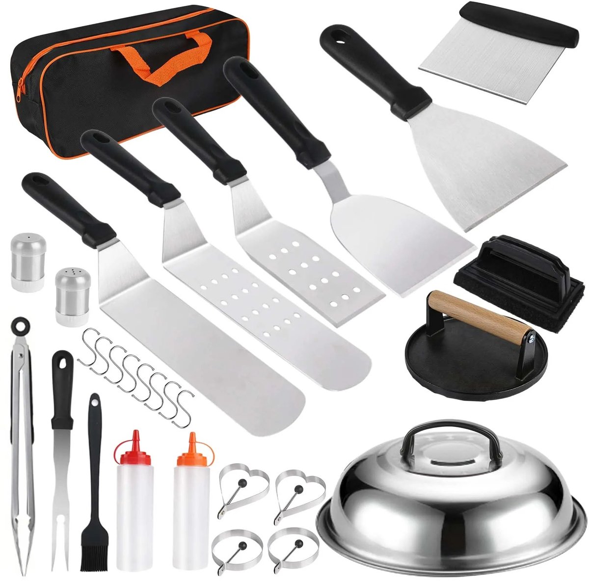 Innovastore Barbecue Bestekset - Barbecue Gereedschap - BBQ Grill Accessoires - BBQ - 29-delige set - met Draagtas - RVS -